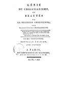 F.-R. de Chateaubriand  Génie du christianisme, ou Beautés de la religion chrétienne  1803 
