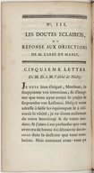 Les doutes éclaircis ou réponse aux objections de M. l’abbé de Mably. Deuxième partie  Vauguyon. 1768