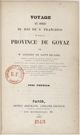 Voyages dans l'intérieur du Brésil  A. de Saint-Hilaire. 1830-1851 