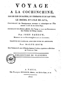 Voyage à la Cochinchine par les îles de Madère, de Ténériffe et du Cap Verd, le Brésil (...)  J. Barrow. 1807