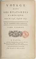 Voyage dans les États-Unis d'Amérique  F.-A.-F. de La Rochefoucauld-Liancourt. 1798