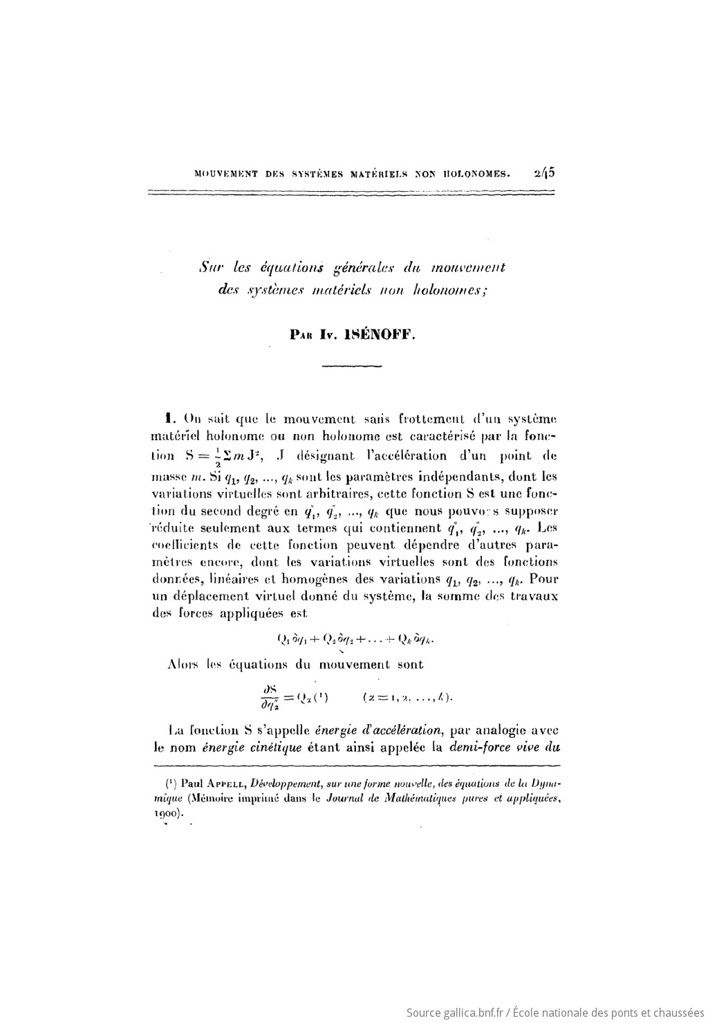 Journal de mathématiques pures et appliquées : ou recueil mensuel de mémoires sur les diverses parties des mathématiques / publié par Joseph Liouville - vue 247 - page 245