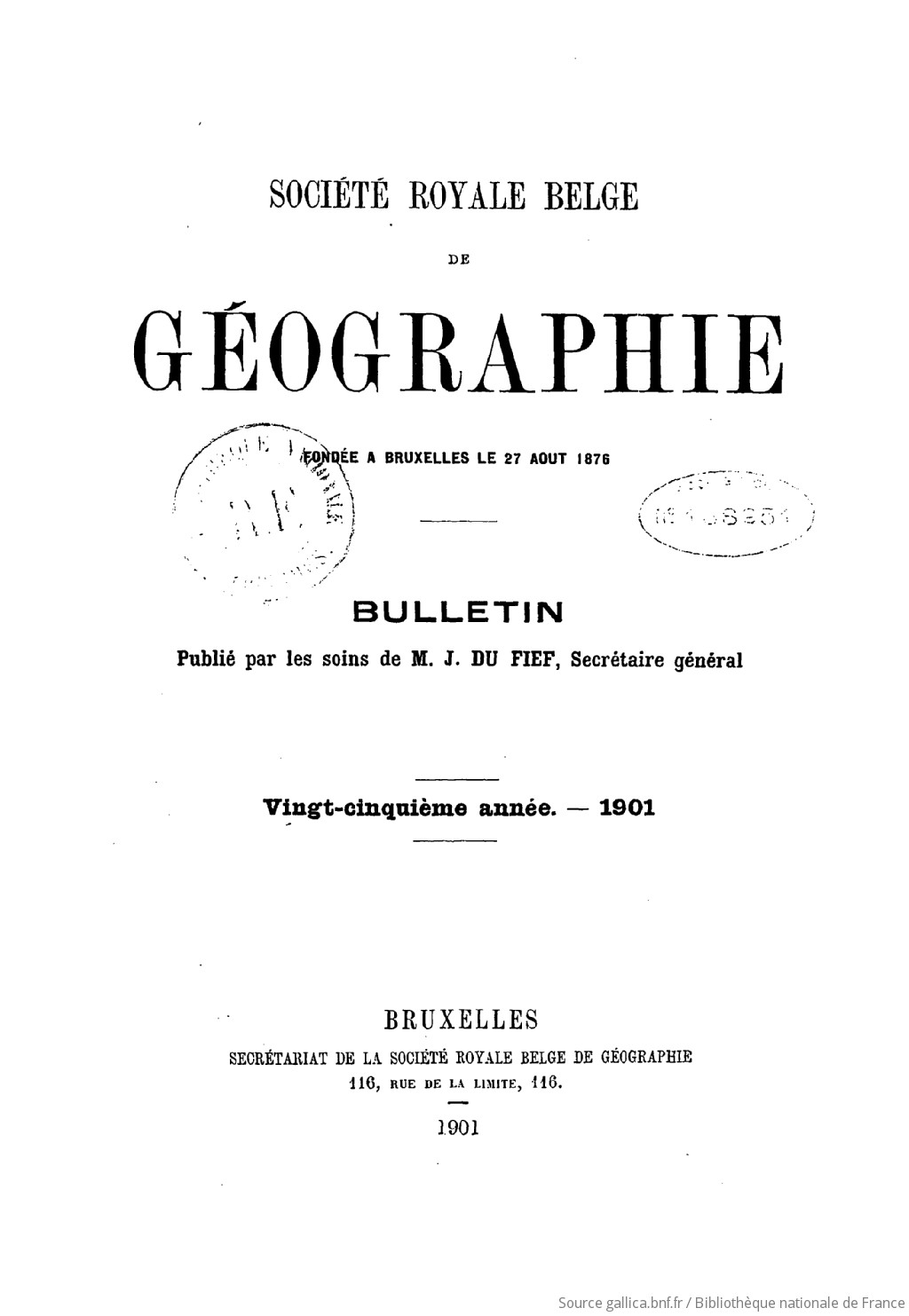 Bulletin / Société belge de géographie