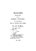 Élégies brésiliennes; suivies de Poésies diverses; et d une Notice sur la traite des noirs  E. Corbière. 1823