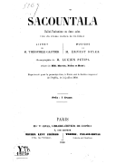 Sacountala : ballet-pantomime en deux actes. Tiré du drame indien de Calidasâ Kālidāsa. 1858 