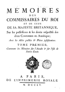 Mémoires (...) sur les possessions & les droits respectifs des deux couronnes en Amérique  1755-1757