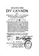 Histoire du Canada et voyages que les frères mineurs Récollects y ont faicts  G. Sagard. 1636