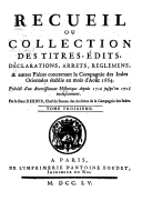 Recueil (des) pièces concernant la Compagnie des Indes orientales établie au mois d'août 16641755-1756