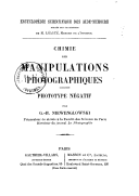 Chimie des manipulations photographiques  G.-H. Niewenglowski. 1899