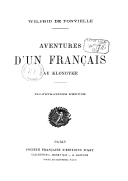 Aventures d'un français au Klondyke  W. de Fonvielle. 1901