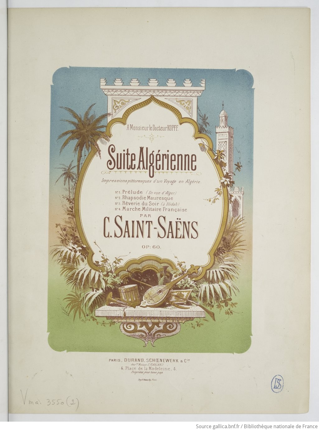 La suite Algérienne de Camille Saint-Saëns - Couverture de