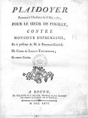 Plaidoyer prononcé à l'audience du 8 mai 1780, pour le sieur de Pouilly contre M. d'Eprémesnil, en la présence de M. le procureur général, du comte de Lally-Tollendal et autres parties 1780