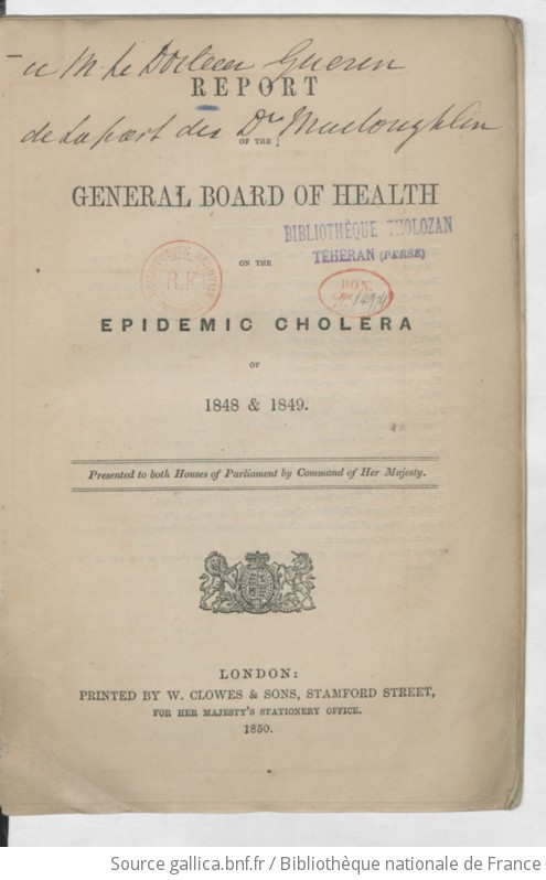 Report of the general Board of health on the epidemic cholera of 1848 ...