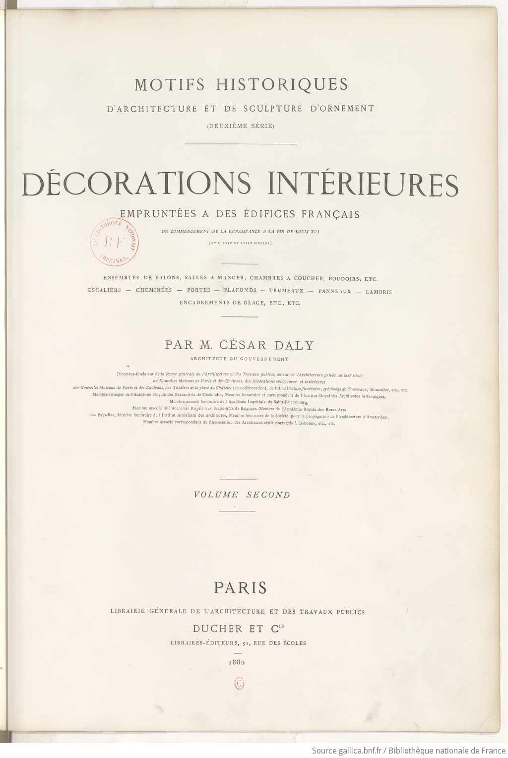 Motifs historiques d'architecture et de sculpture d'ornement