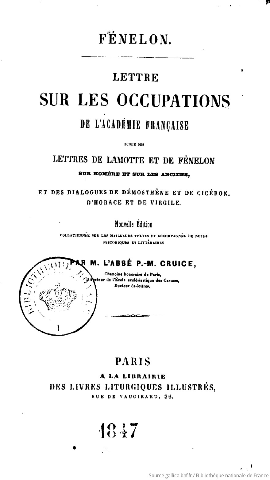 Lettres à l’Académie française