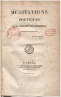 Méditations poétiques. A. Lamartine. 1820