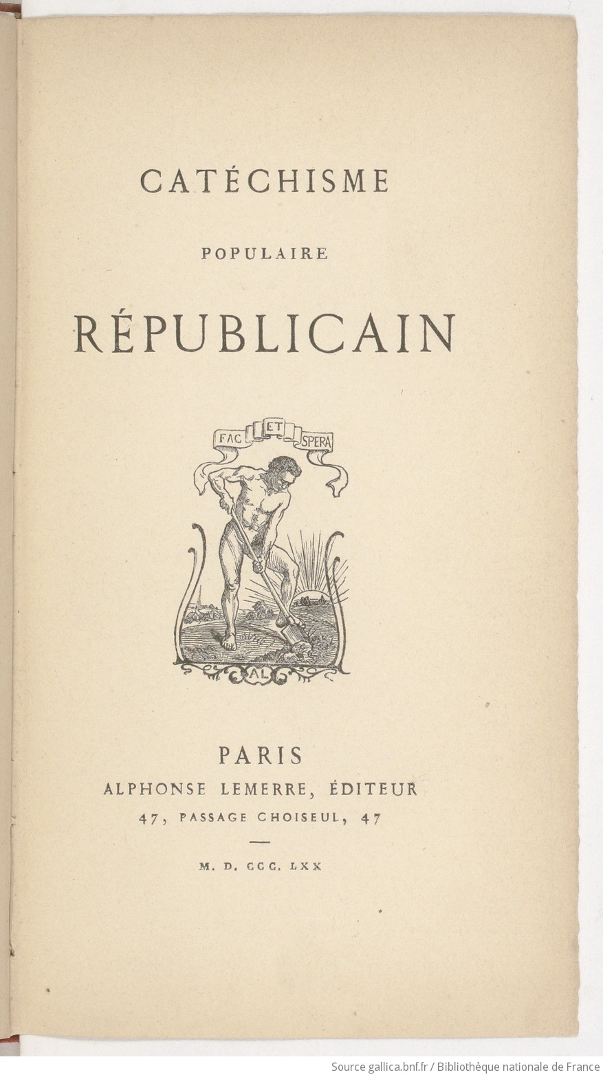 Catéchisme Populaire Républicain Gallica - 