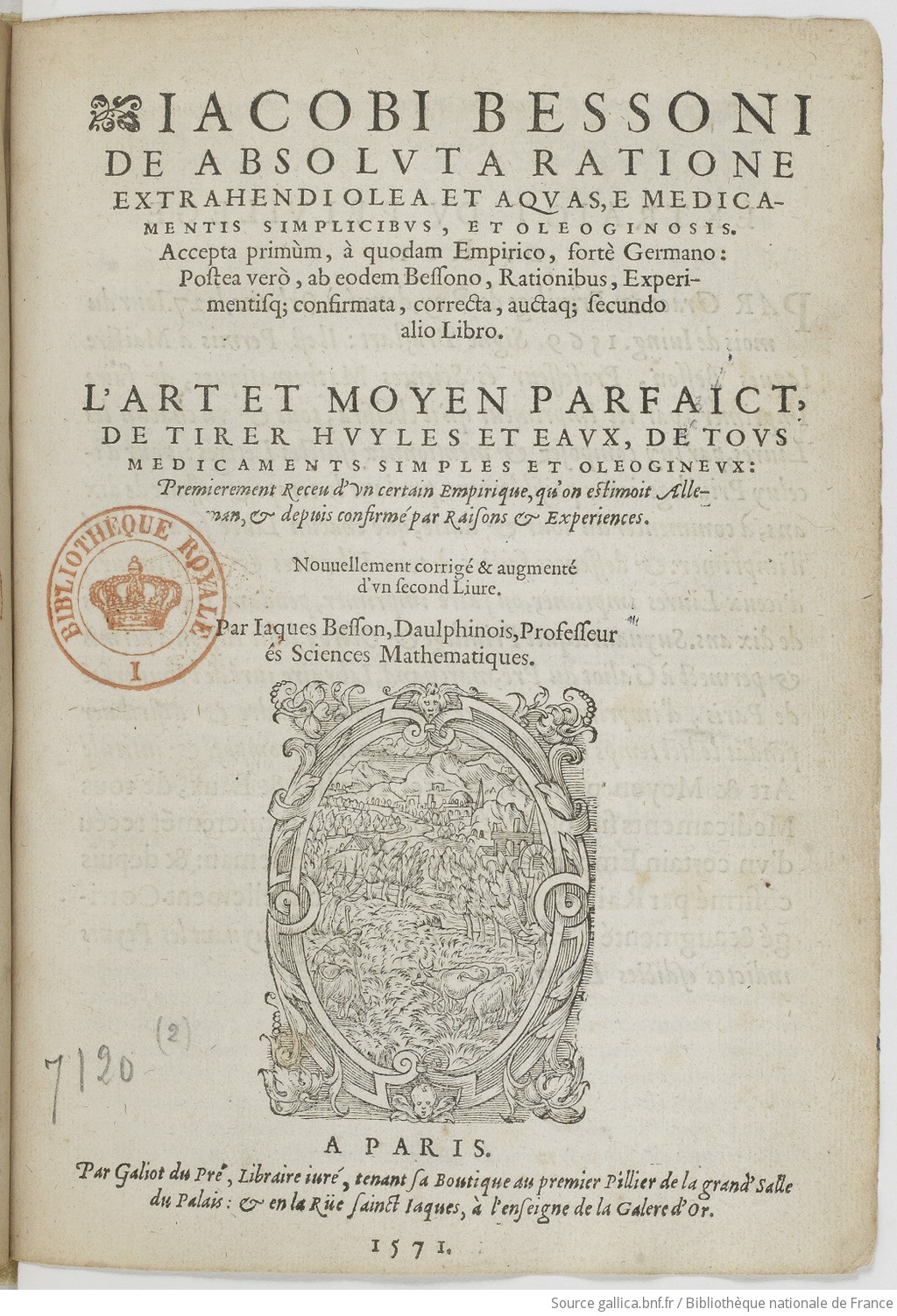 Jacobi Bessoni De Absoluta Ratione Extrahendi Olea Et Aquas E Medicamentis Simplicibus Et Oleoginosis L Art Et Moyen Parfaict De Tirer Huyles Et Eaux De Tous Medicaments Simples Et Oleogineux Premierement Receu D Un