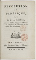 Révolution de l'Amérique  G.-T. Raynal. 1781