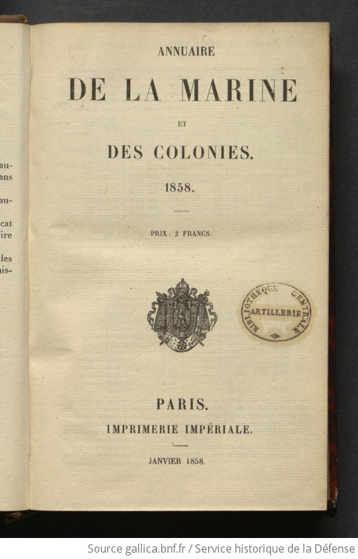 Annuaire De La Marine Et Des Colonies | 1858-01 | Gallica