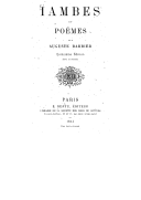 Iambes et poëmes  A. Barbier. 1864