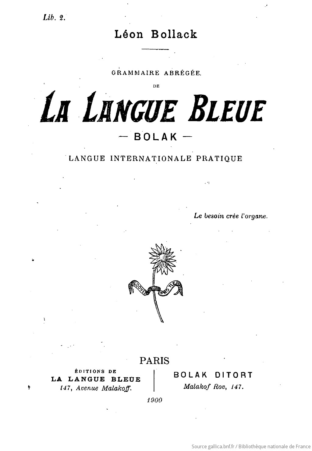 Grammaire abr g e de la langue bleue bolak langue