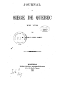 Journal du siège de Québec en 1759  J.-C. Panet. 1866