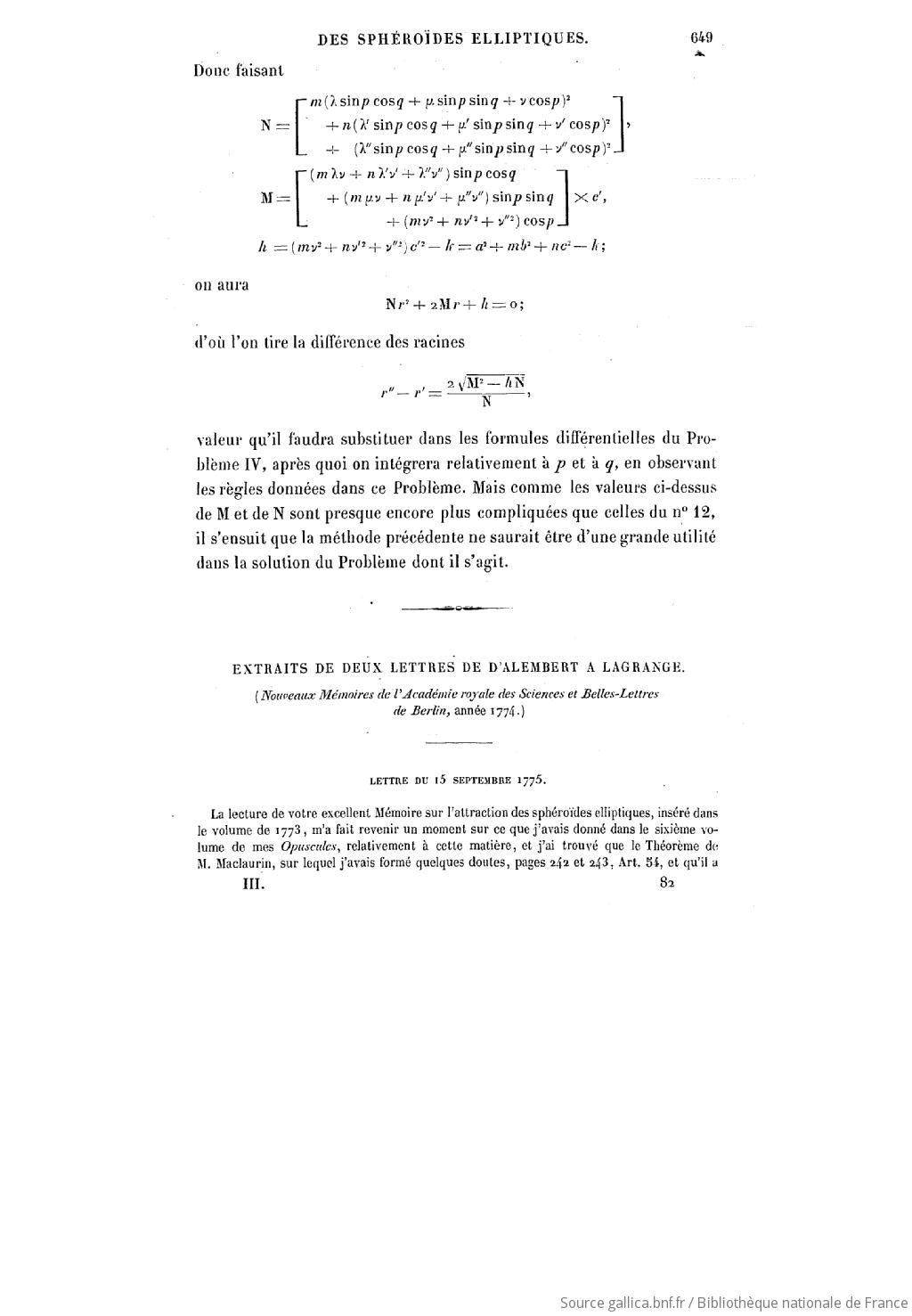 Oeuvres De Lagrange T 3 Publiees Par Les Soins De M J A Serret Et G Darboux Precede D Une Notice Sur La Vie Et Les Ouvrages De J L Lagrange Par M