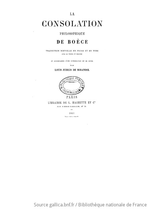 Consolation de la Philosophie, com glosas - Severinus Boethius