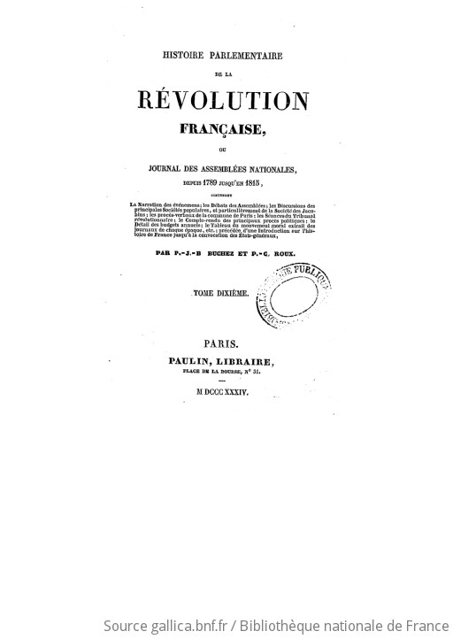 Histoire Parlementaire De La Révolution Française, Ou Journal Des ...