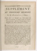 Supplément au troisieme mémoire de M. d'Eprémesnil, à Dijon  1783