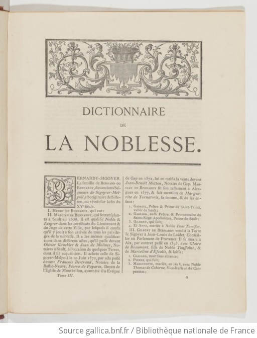 Dictionnaire De La Noblesse : Contenant Les Généalogies, L'histoire Et ...