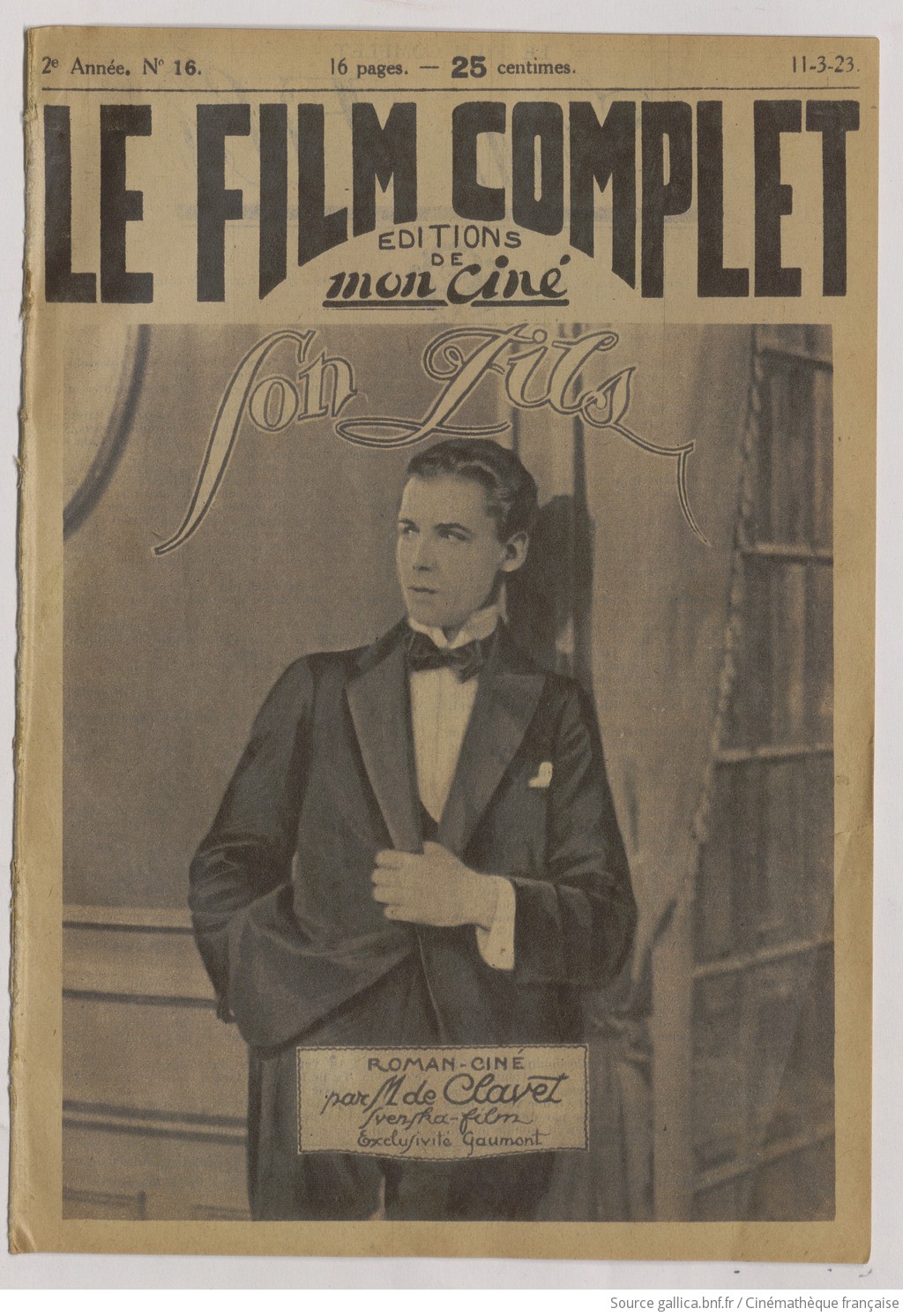 Le Film complet ... | 1923-03-11 | Gallica