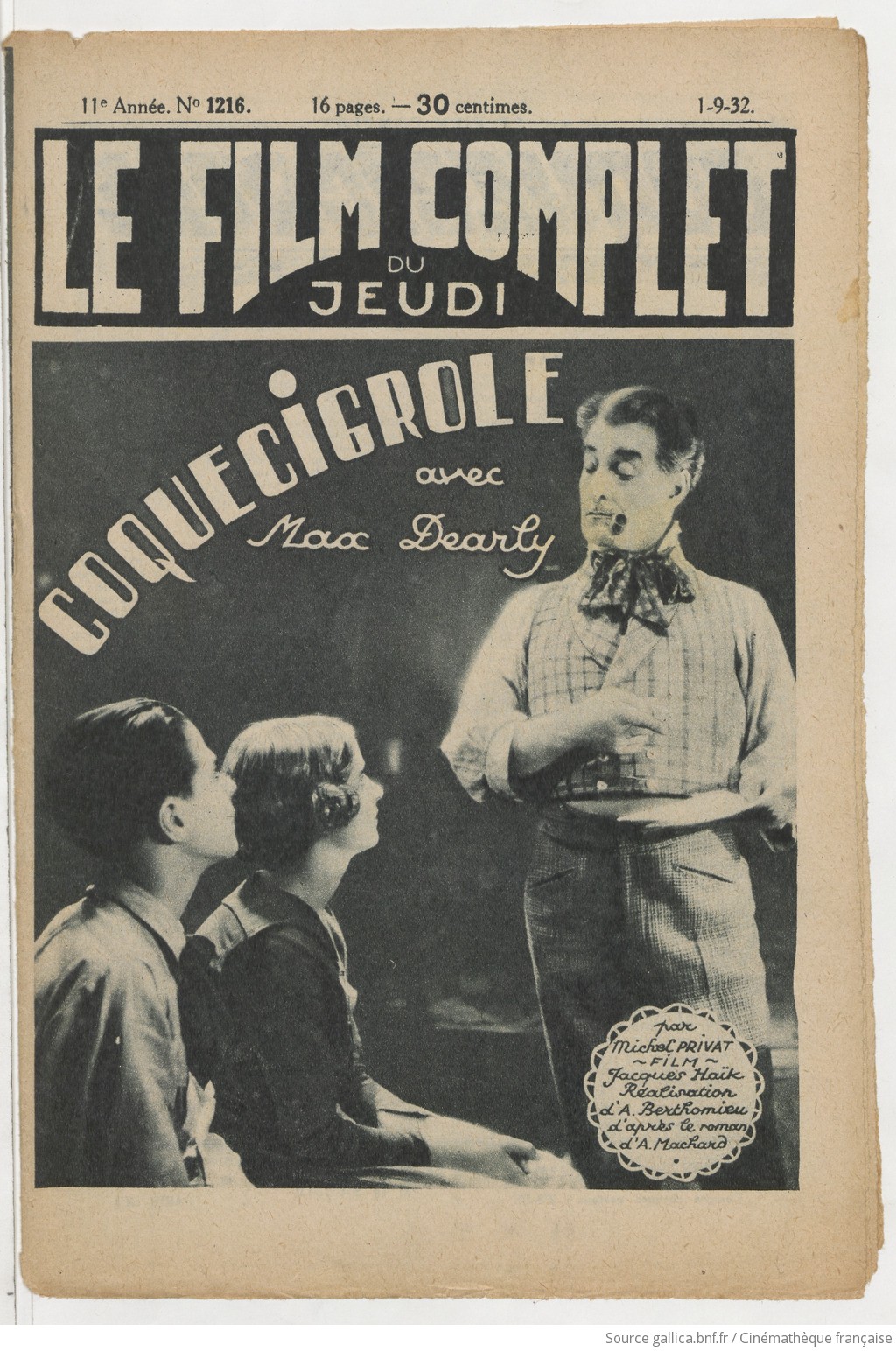 Le Film complet ... | 1932-09-01 | Gallica