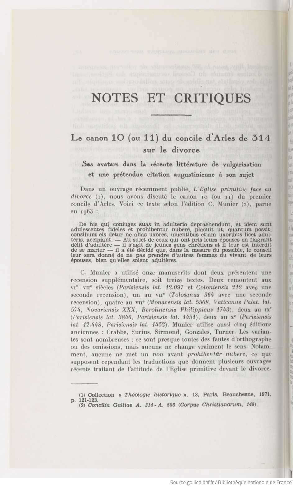 Bulletin De Litterature Ecclesiastique Publie Par L Institut Catholique De Toulouse 1971 01 Gallica