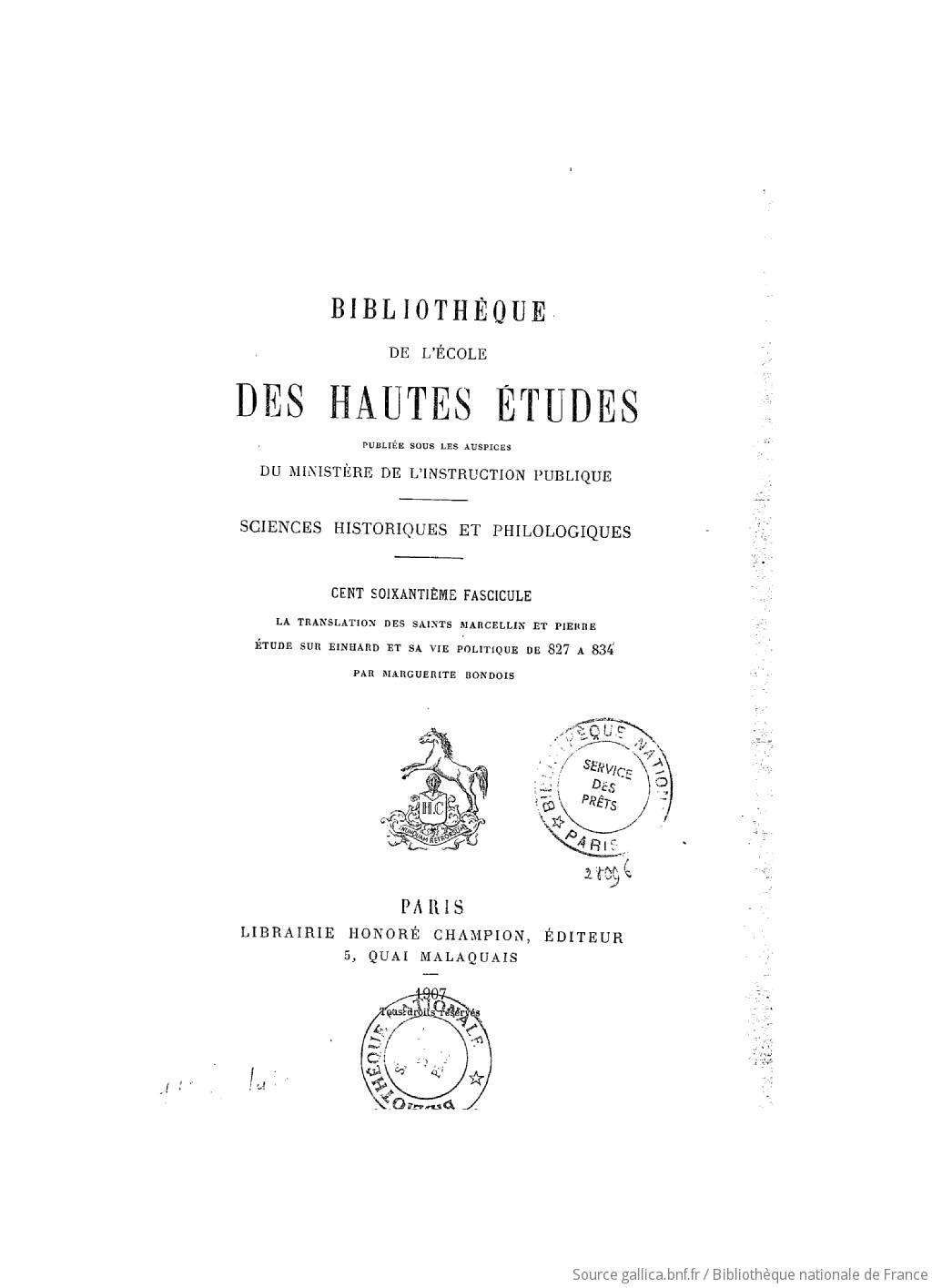 La translation des saints Marcellin et Pierre tude sur Einhard