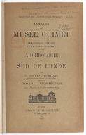 Archéologie du Sud de l'Inde  G. Jouveau-Dubreuil. 1914