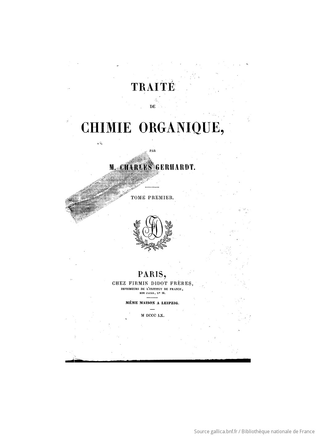 Traité De Chimie Organique Tome 1 Par M Charles Gerhardt - 