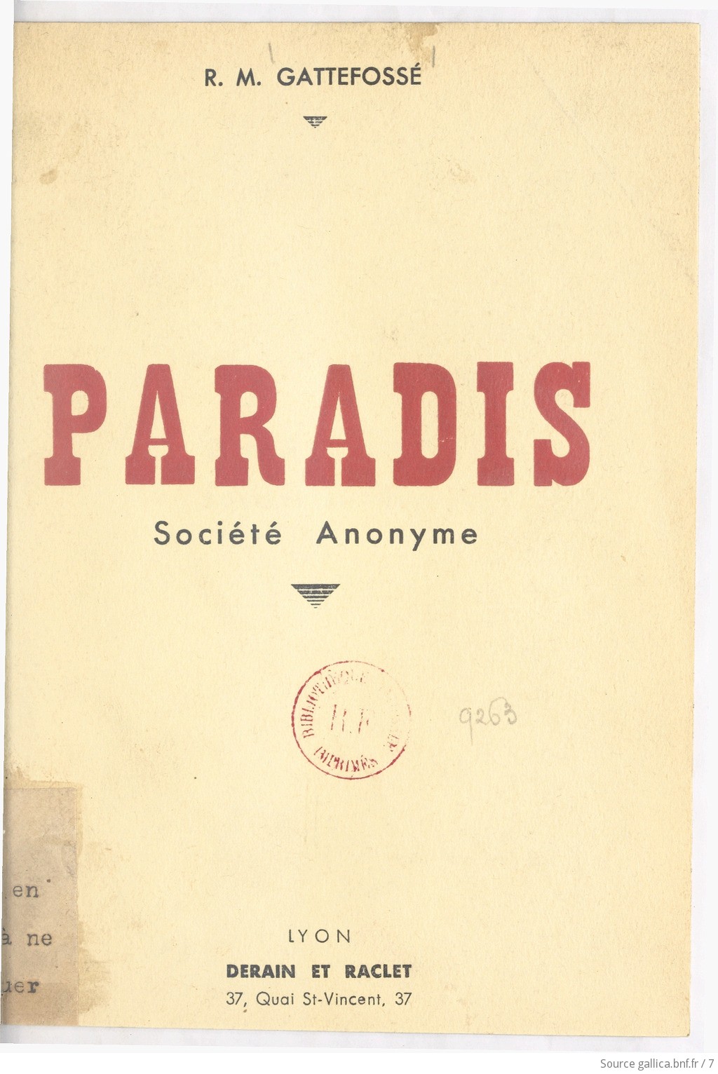 Paradis : société anonyme / R. M. Gattefossé