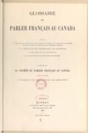 Glossaire du parler français au Canada  1930