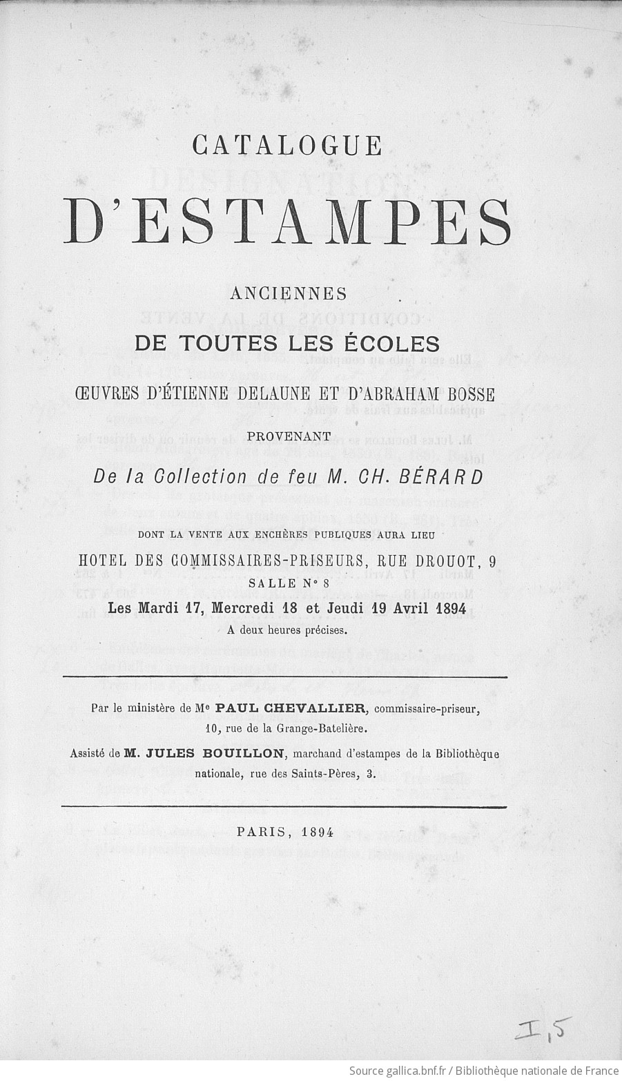 Catalogue Destampes Anciennes De Toutes Les écoles Oeuvres - 