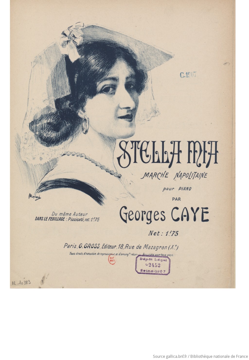 Stella mia : marche napolitaine pour piano / par Georges Caye ; [ill. par]  A. Biquard | Gallica