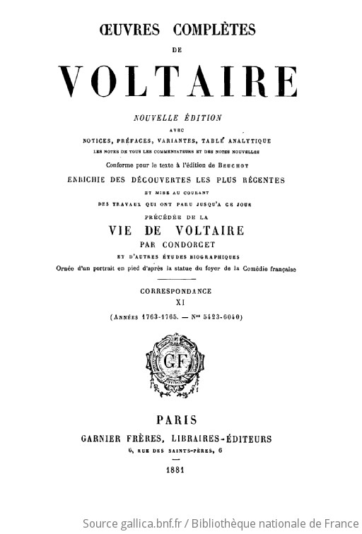 Oeuvres Complètes De Voltaire 4311 Nouvelle édition Précédée De La Vie De Voltaire Par 