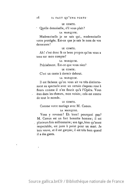 Théâtre De Alfred De Musset Tome Iv Il Faut Quune Porte Soit Ouverte Ou Fermée Louison On 