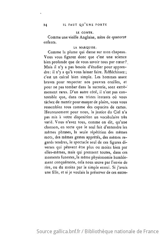 Théâtre De Alfred De Musset Tome Iv Il Faut Quune Porte Soit Ouverte Ou Fermée Louison On 