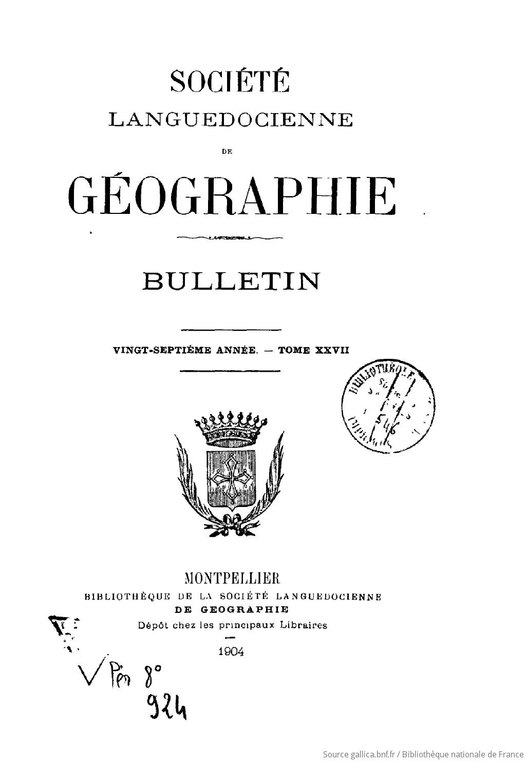 Bulletin / Société languedocienne de géographie