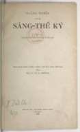 Giảng-nghĩa sách Sáng-Thế Ký  R. A. Jaffray. 1926