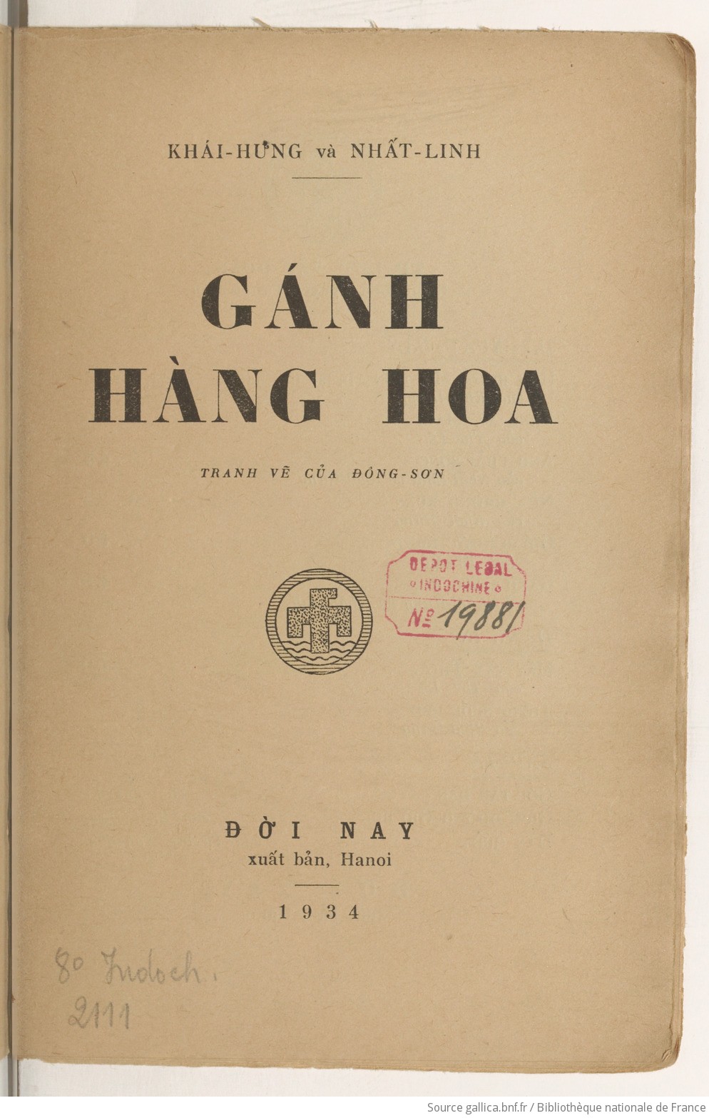 Gánh hàng hoa  Khái Hun̛g, Nhất Linh. 1934,1936