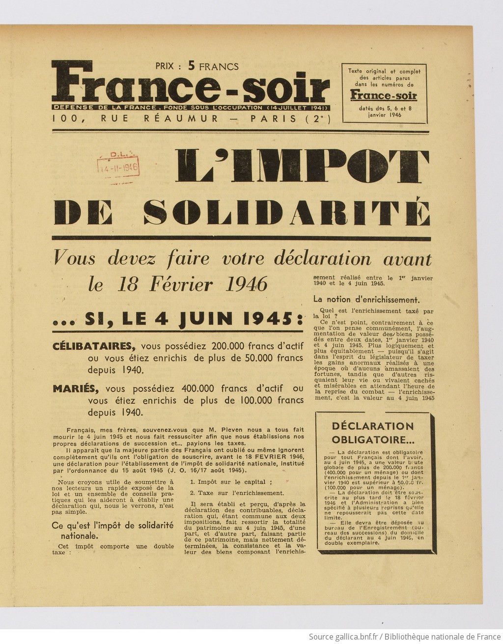 France soir 1946 01 05 Gallica