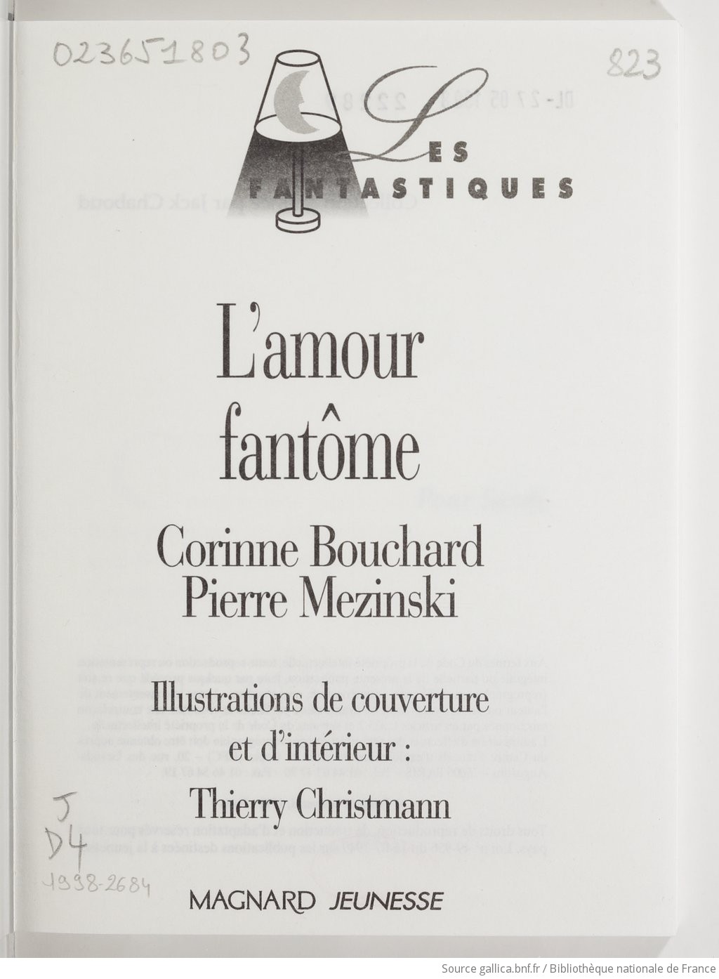 L Amour Fantome Corinne Bouchard Pierre Mezinski Ill Thierry Christmann Gallica